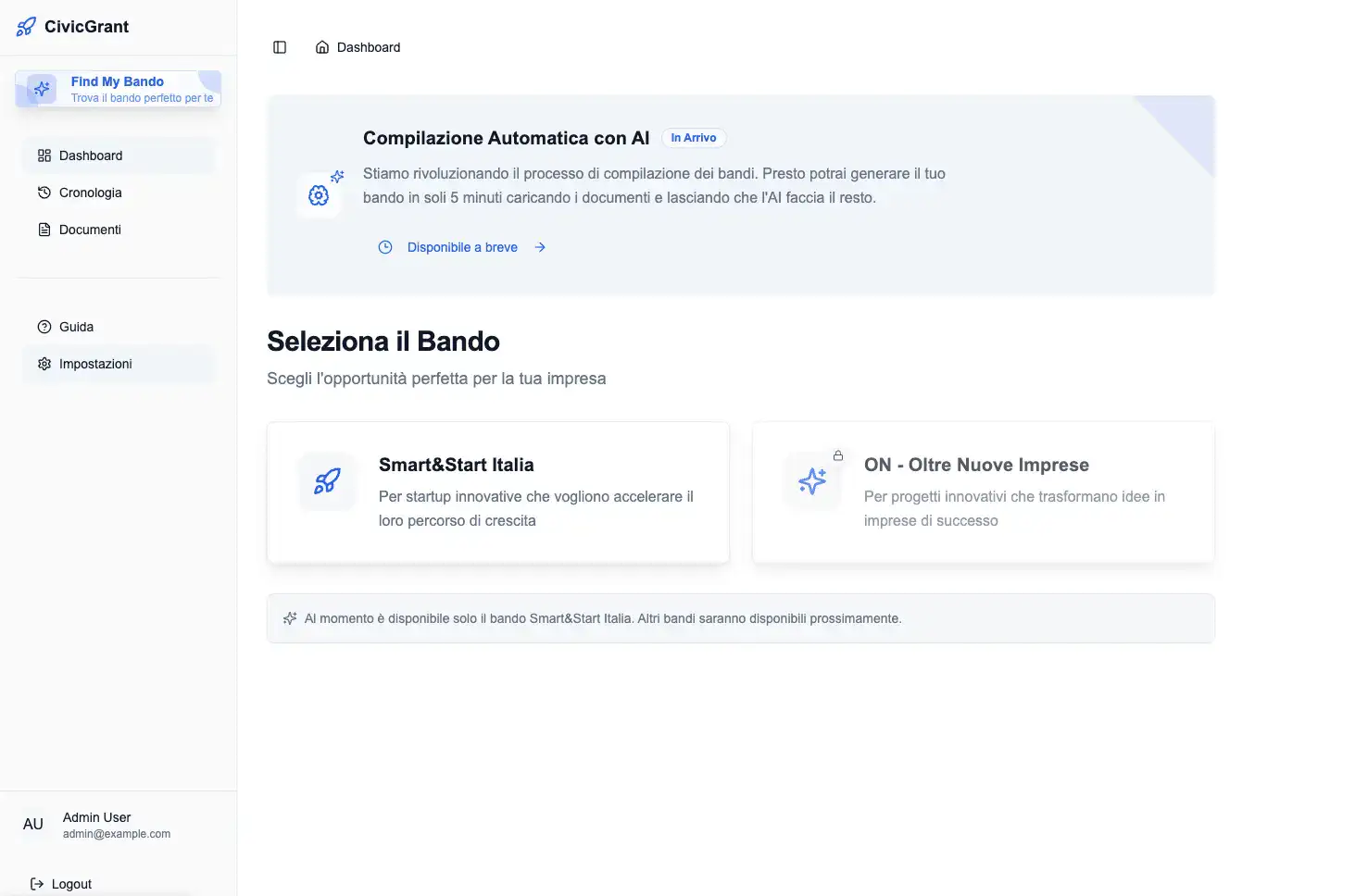Automazione bandi pubblici