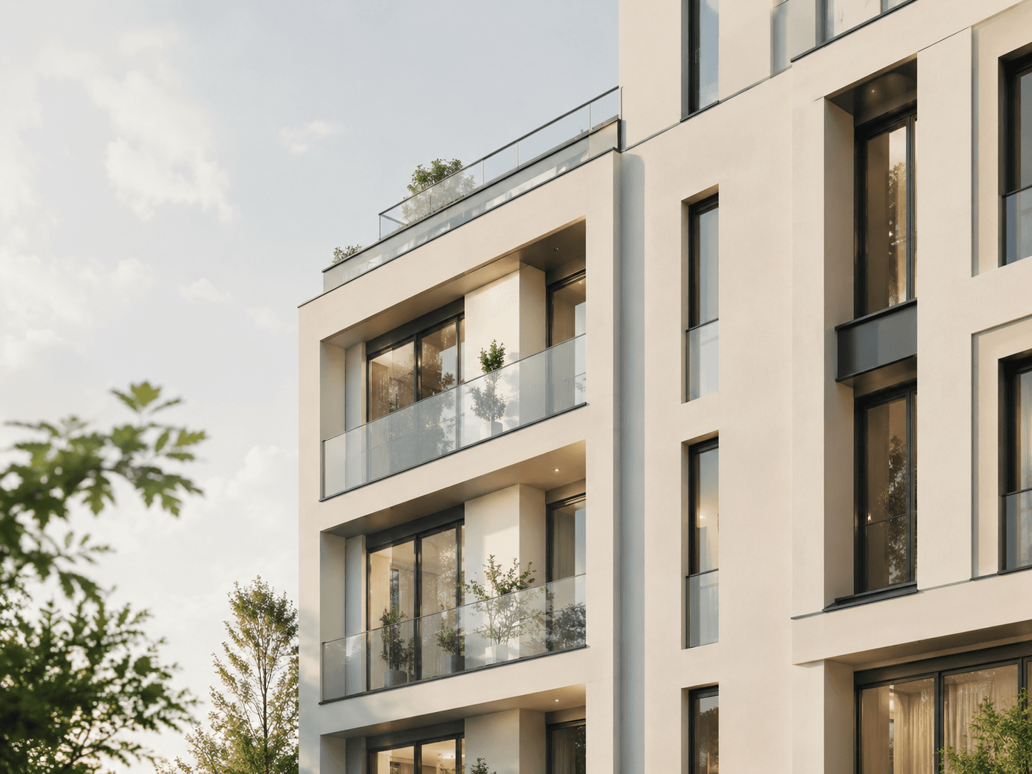 Facade of a modern apartment building